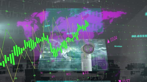 Dynamic Financial Data Overlay with Global Digital Screens
