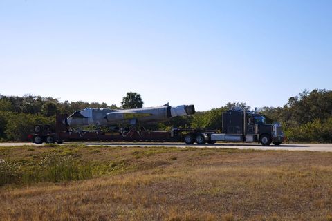 Truck Transporting F-104 Starfighter to Kennedy Space Center