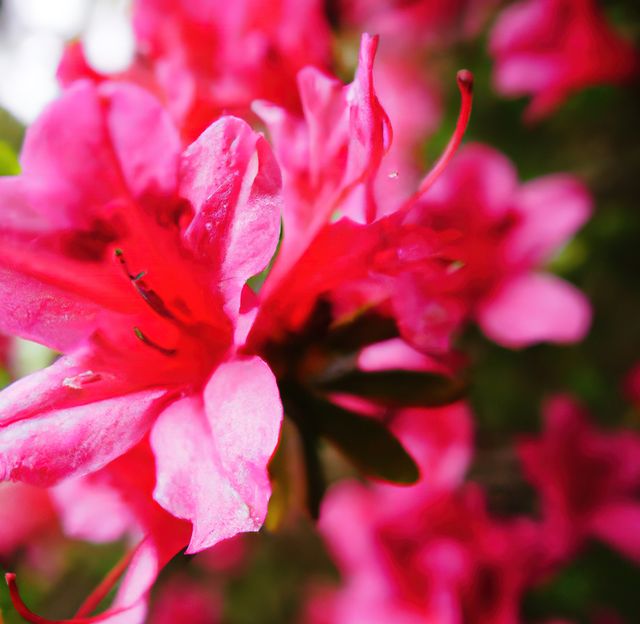 Close up of beautiful pink flowers over green leaves - Download Free Stock Photos Pikwizard.com