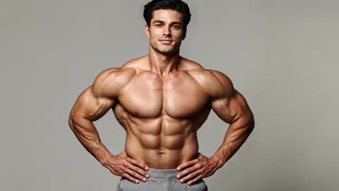 Athletic Fitness Model Posing for Health and Strength