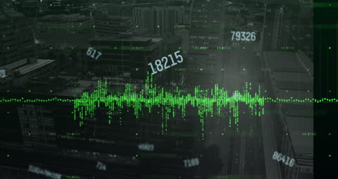 Dynamic Financial Data Over Cityscape