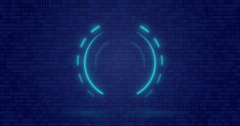 Neon Digital Interface Over Binary Code Background - Download Free Stock Images Pikwizard.com