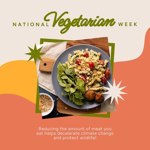 Promoting Vegetarianism with Delicious Pasta Dish - Download Free Stock Templates Pikwizard.com