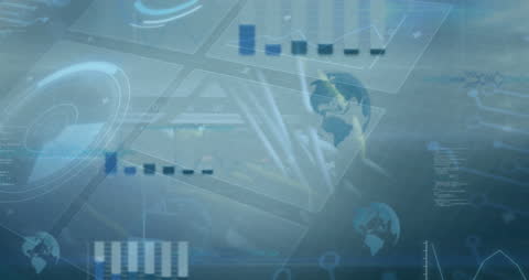 Futuristic Interface Displaying Financial Data Analysis