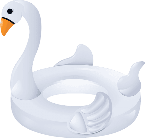 white swan inflatable pool float on transparent background - Download Free Stock Videos Pikwizard.com