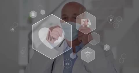 Senior Doctor Engaging with Virtual Medical Technology Interface