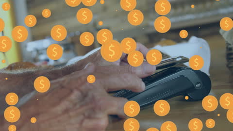 Senior Man Making Contactless Payment with Smartphone