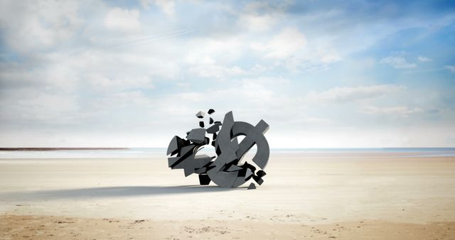 Shattered Percentage Symbol on Desolate Landscape - Download Free Stock Images Pikwizard.com