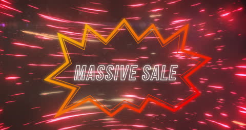 Massive Sale Flash Animation with Dynamic Red Lights