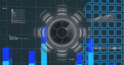 Abstract Digital Interface with Data Scanning Symbol - Download Free Stock Images Pikwizard.com