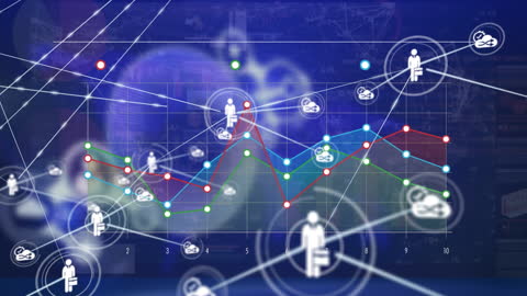 Digital Network Connections in Business Analytics Illustration