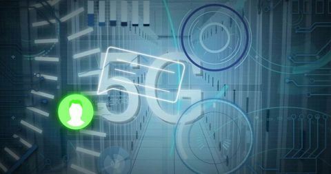 Futuristic 5G Network Data Processing with Server Background - Download Free Stock Images Pikwizard.com