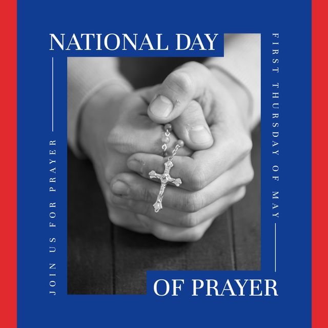 Ideal for promoting National Day of Prayer events, this can also be used by churches and religious groups to inspire faith and devotion. Useful for social media posts, event flyers, and prayer groups.