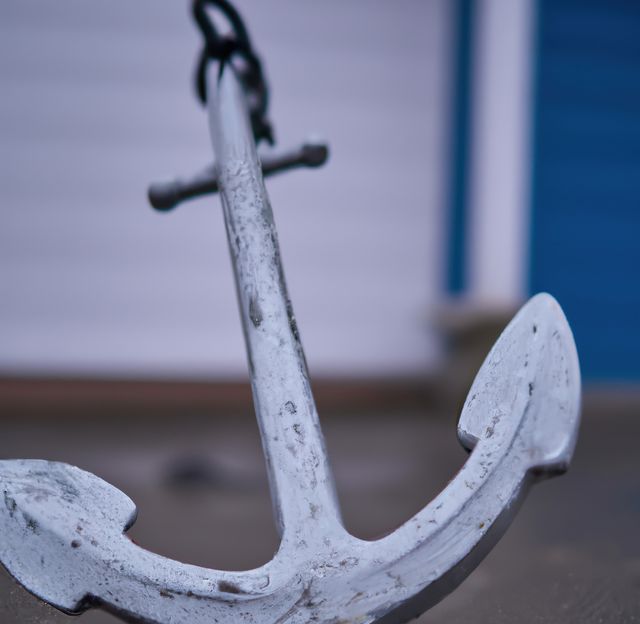 Close up of anchor created using generative ai technology. Ship, sailing and equipement concept, digitally generated image.