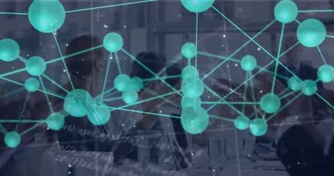 Business Team with Network Data Overlay Concept