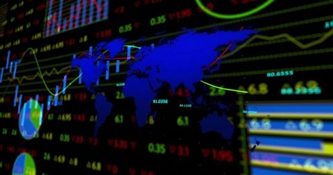 Global Financial Dashboard with World Map Overlay
