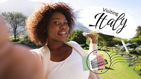 Joyful traveler showcasing beautiful haiti landscape