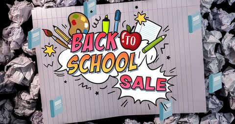 Vibrant Back to School Sale Banner with Supplies