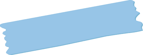 Light blue painter's tape with jagged edges on transparent background