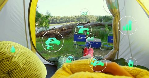 Eco-Conscious Relaxation in Riverside Tent