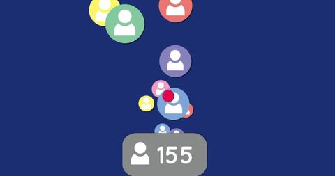 Notification icon with user count on blue background