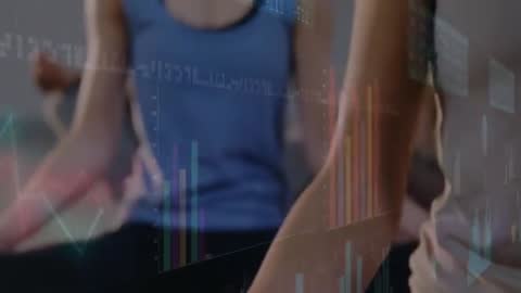 Yoga Class Meditation Session Blending Relaxation with Data Insights