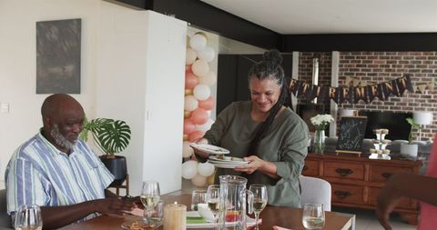Retirement Celebration with Family in Modern Living Room