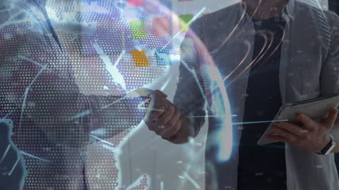 Digital Collaboration: Business Handshake with Global Data Overlay