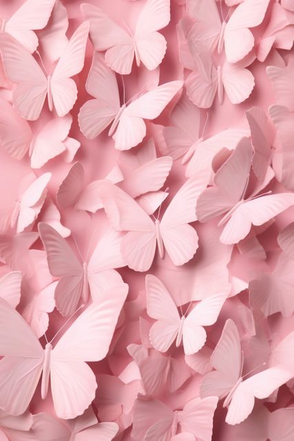 Full frame of pink butterflies on pink background, created using generative ai technology - Download Free Stock Photos Pikwizard.com