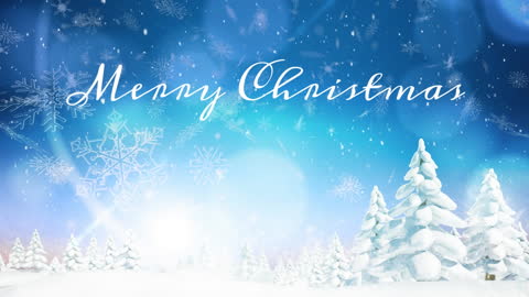 Merry Christmas Snowy Winter Wonderland Background