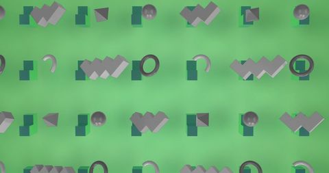 Floating Geometric Shapes on Green Background - Download Free Stock Images Pikwizard.com
