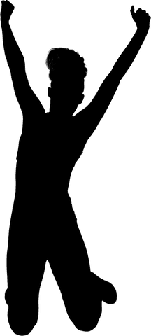 silhouette of cheerful woman joyfully jumping transparent - Download Free Stock Videos Pikwizard.com
