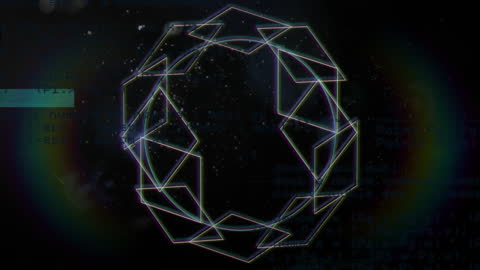 Geometric Shapes in Digital Processing on Dark Background