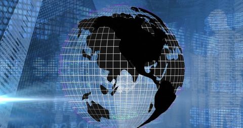Digital Globe Overlapping Abstract Financial Data Interface - Download Free Stock Images Pikwizard.com