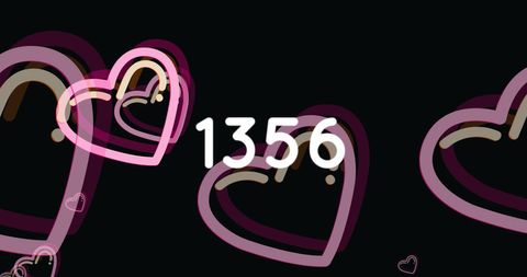 Abstract Hearts with Number Count on Dark Background - Download Free Stock Images Pikwizard.com