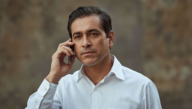 Business Casual Man Communicating on Smartphone
