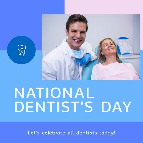 Smiling Dentist with Relaxed Patient for National Dentist's Day - Download Free Stock Templates Pikwizard.com