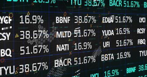 Dynamic Stock Market Display with Digital Data Interface - Download Free Stock Images Pikwizard.com