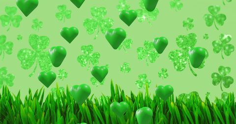 St. Patrick's Day Celebration with Shamrocks and Hearts - Download Free Stock Images Pikwizard.com