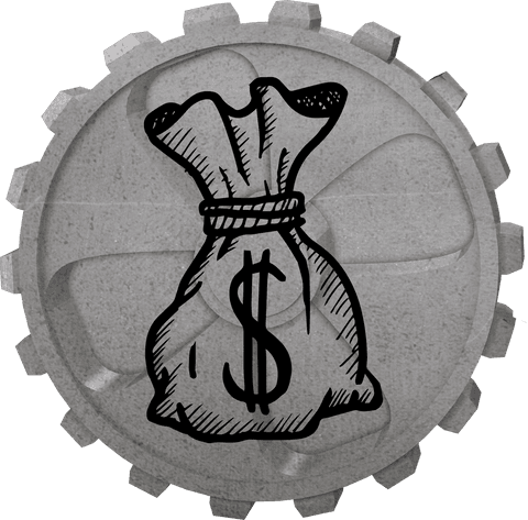 transparent money bag on metal gear icon clipart - Download Free Stock Videos Pikwizard.com