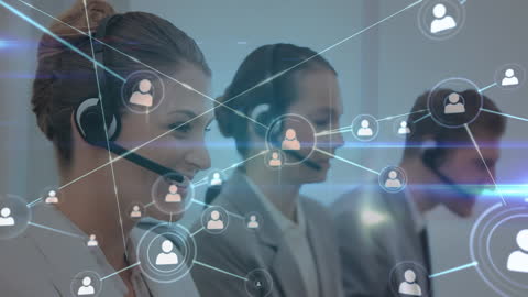 Contact Center Agents Using Headsets with Digital Communication Network Overlay