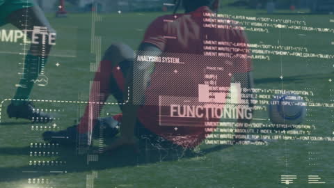 Digital Data Overlay Analyzing Soccer Game Action