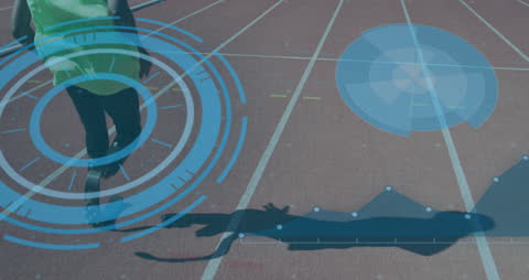 Data Overlay Illustrating Tracking for Runner with Disability