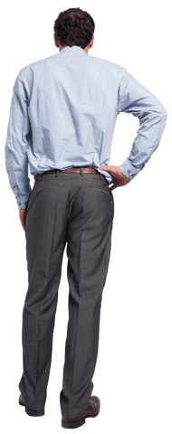 Transparent Professional Businessman Standing Back View