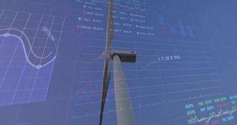 Wind turbine with digital analytics overlay