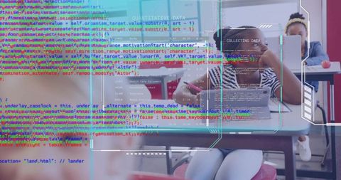 Learning in Digital Classroom with Coding Overlay on Image