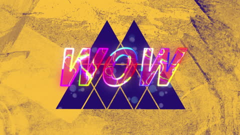 Vibrant Neon Digital Animation with Geometric Overlays