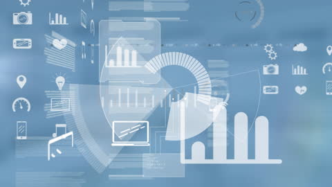 Futuristic Digital Interface with Spinning Scanner