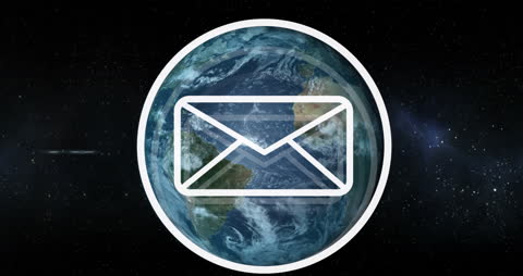 Global Networking Email Communication Concept Over Earth