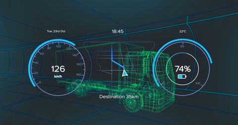 digital interface with electric car data on 3d model - Download Free Stock Images Pikwizard.com